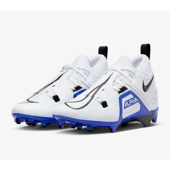 Nike Alpha Menace Pro 3 Football Cleats Lace Up "White/Black/Game Royal" Men’s 9 - Picture 2 of 11